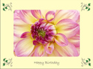 Dahlia Birthday with Leaf Corners